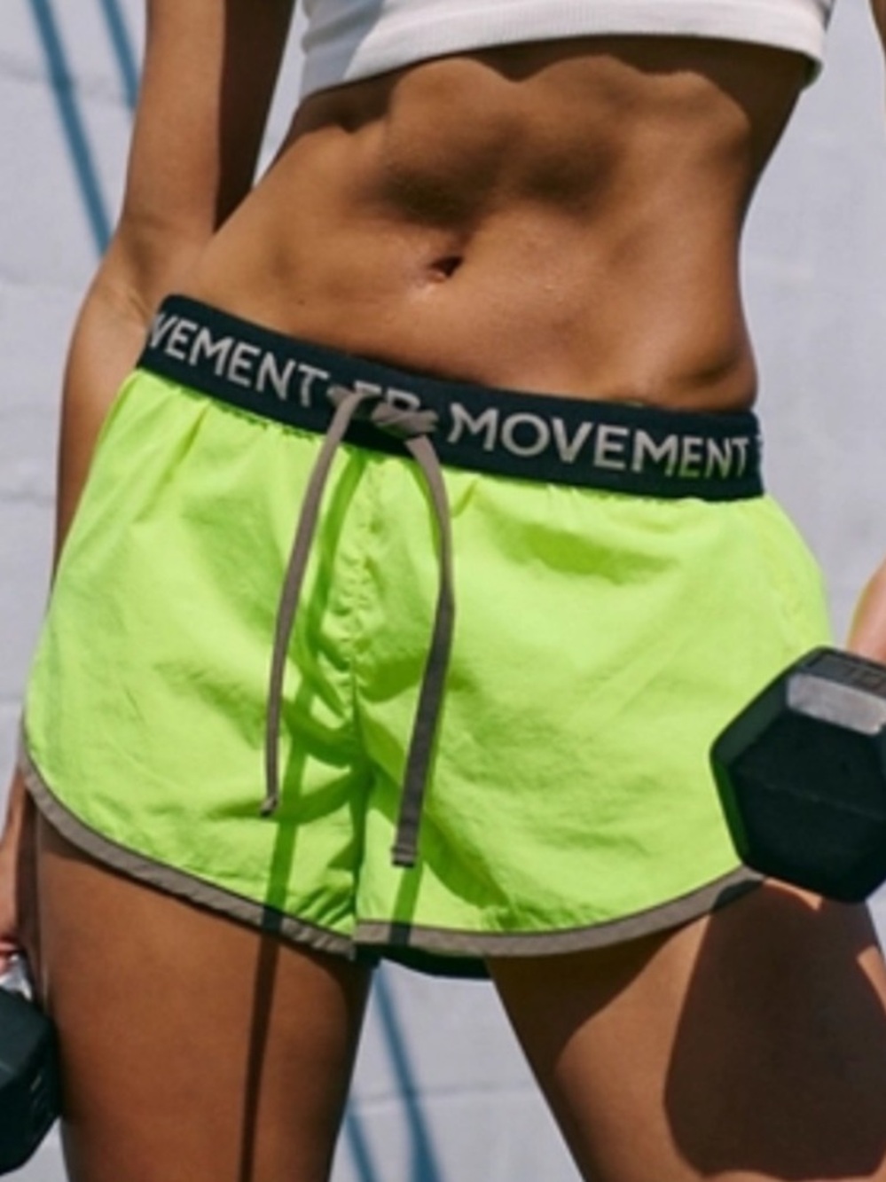 FP MOVEMENT Now Or Never Run Short High Waist Highlighter Yellow Size Small